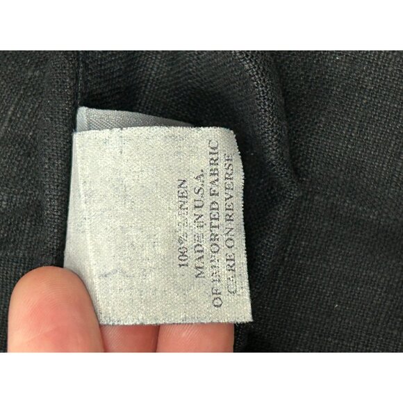 Black Linen Button-Up Womens Shirt By Hot Cotton Marc Ware Sz 1X - Picture 8 of 9